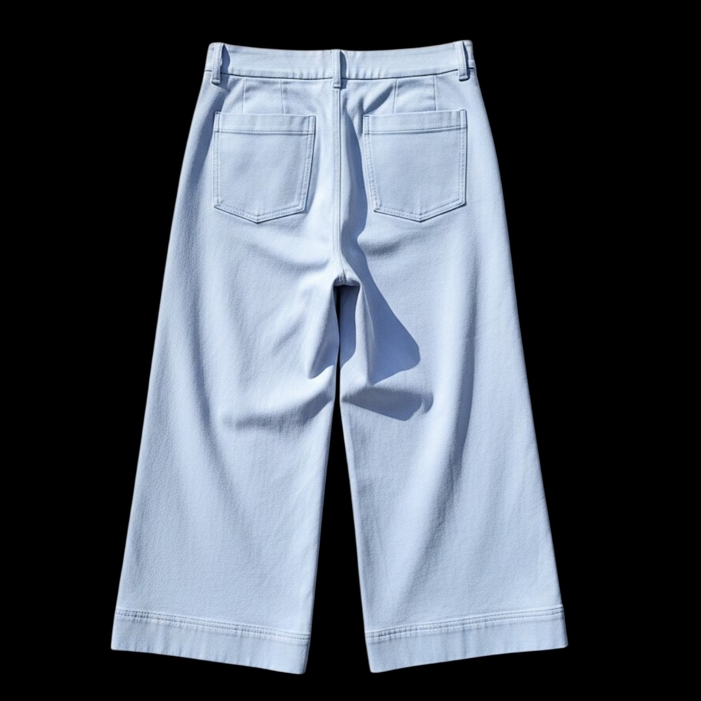 SPANX On-the-Go #20479R Cropped Wide Leg Pull-On White Pants Women Size Medium - Picture 6 of 16
